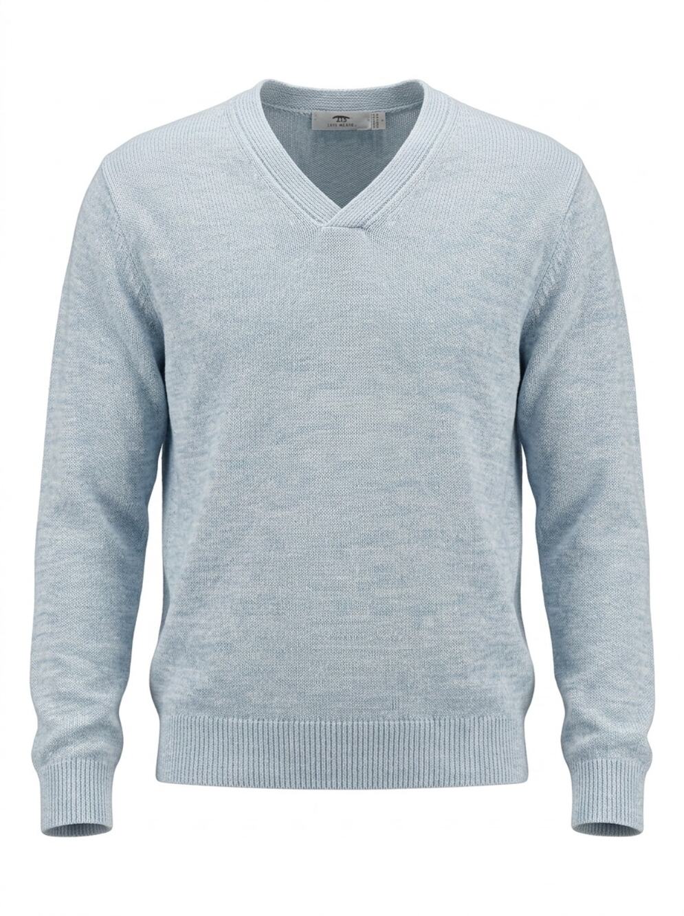 Inis Meáin 100% Linen Blue V-Neck Knit Pullover Sweater Women Size L